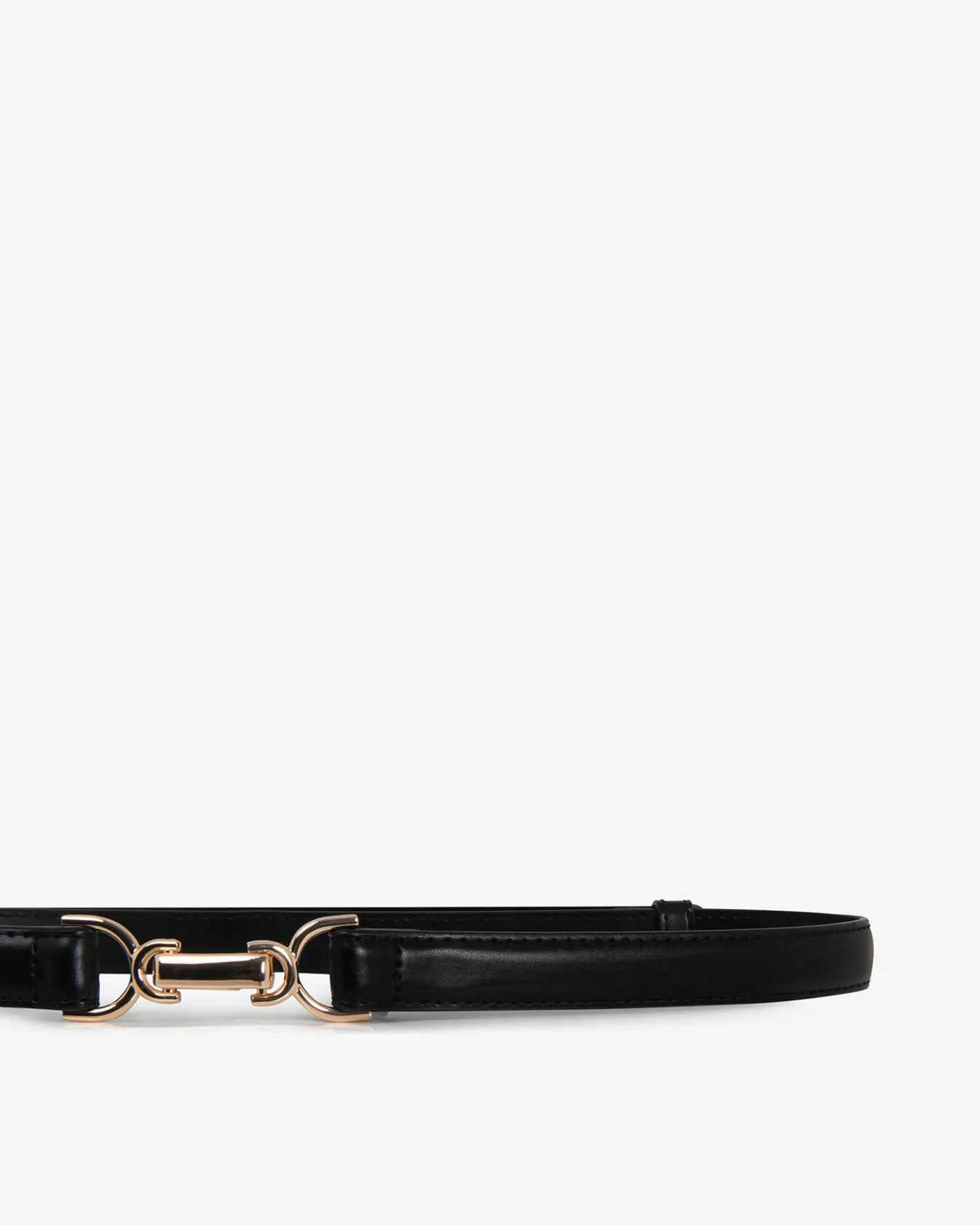 Forcast Janie Adjustable Leather Belt Black