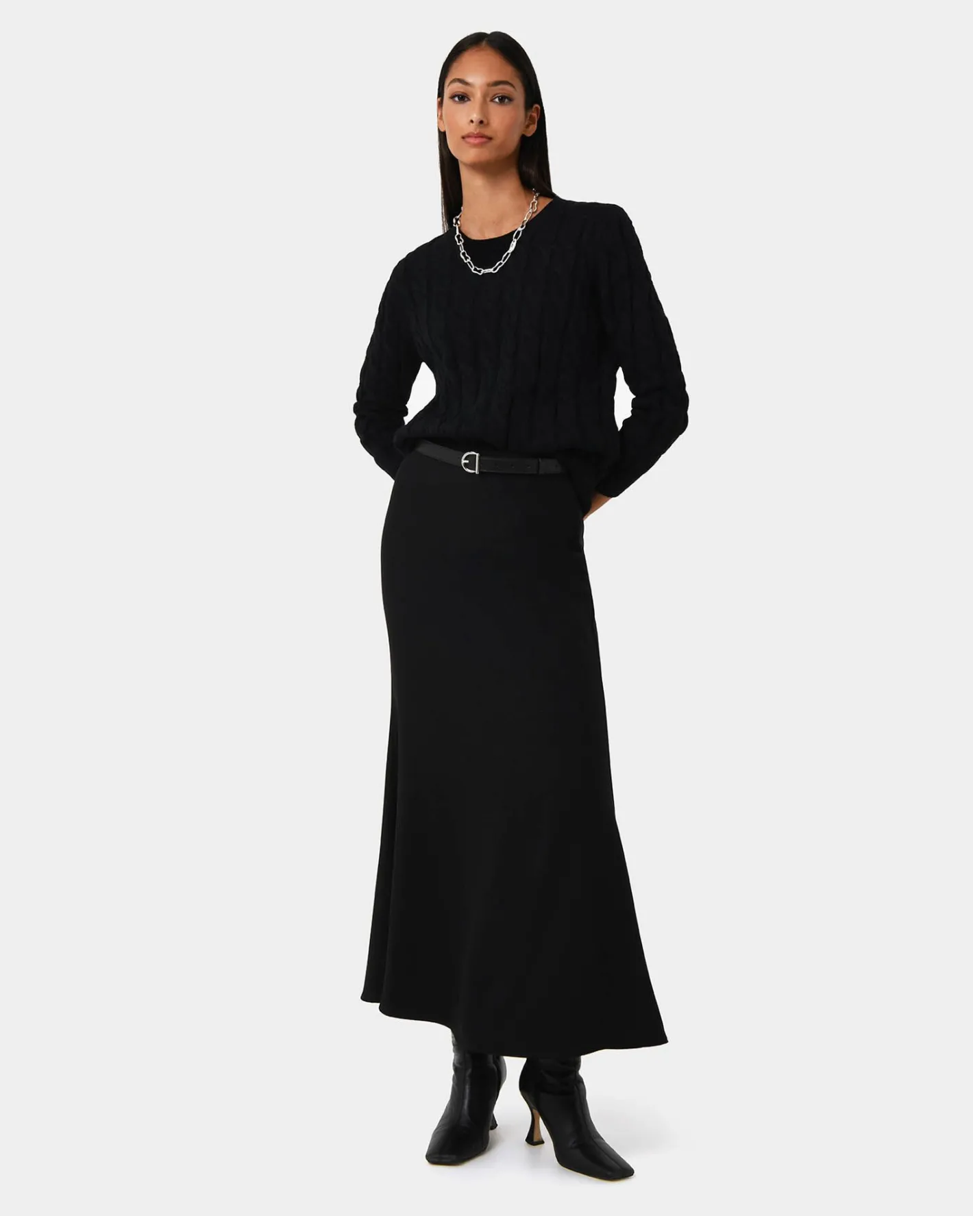Forcast Janna Cable Jumper Black Discount