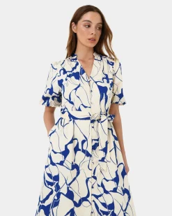 Forcast Jayleen Puff Sleeve Tie Dress Resort Hot