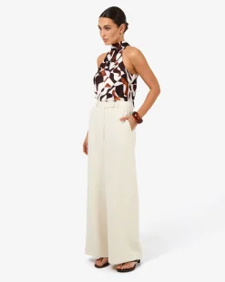 Forcast Jemima Wide Leg Pants Bone Best