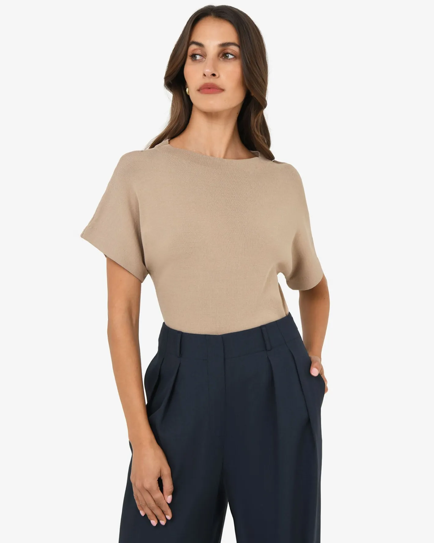 Forcast Jemma Relaxed Knit Top Beige Best