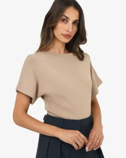 Forcast Jemma Relaxed Knit Top Beige Best
