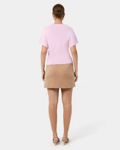 Forcast Jemma Relaxed Knit Top Pink Clearance