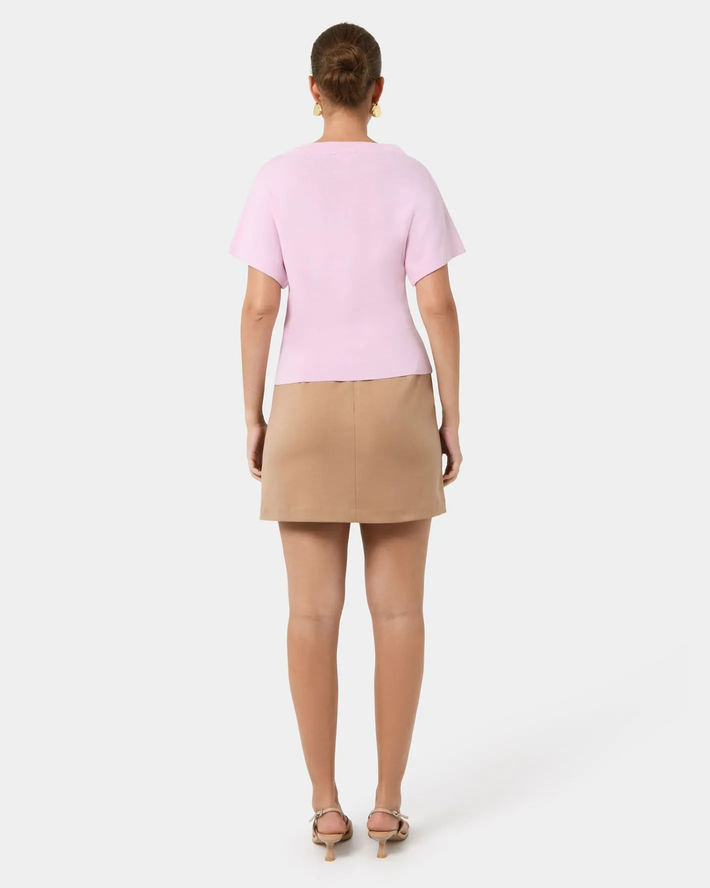 Forcast Jemma Relaxed Knit Top Pink Clearance
