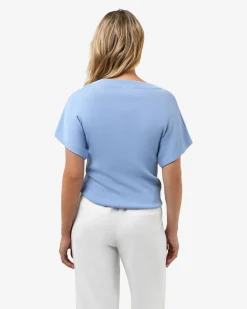 Forcast Jemma Relaxed Knit Top Soft Blue Outlet