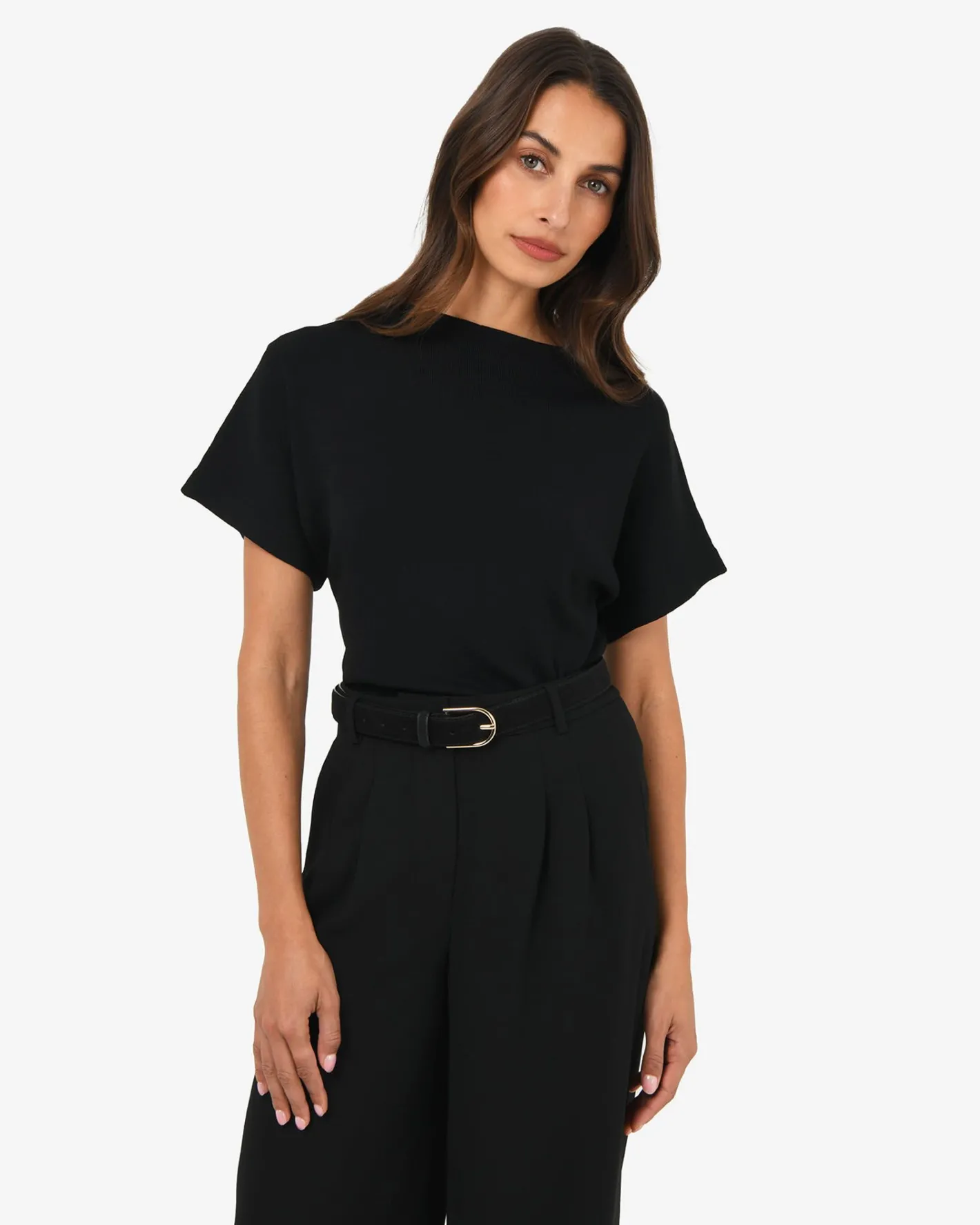 Forcast Jemma Relaxed Knit Top Black