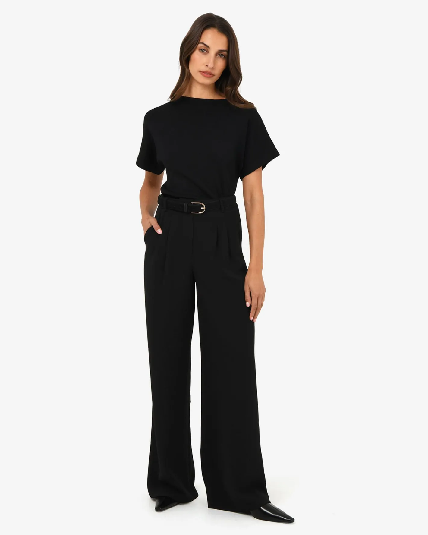 Forcast Jemma Relaxed Knit Top Black