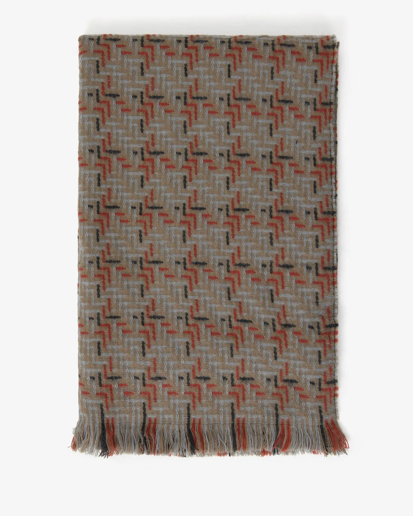 Forcast Jemma Woven Scarf S05 Red Basket Weave New