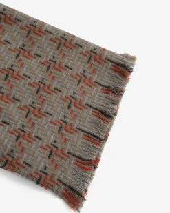 Forcast Jemma Woven Scarf S05 Red Basket Weave New