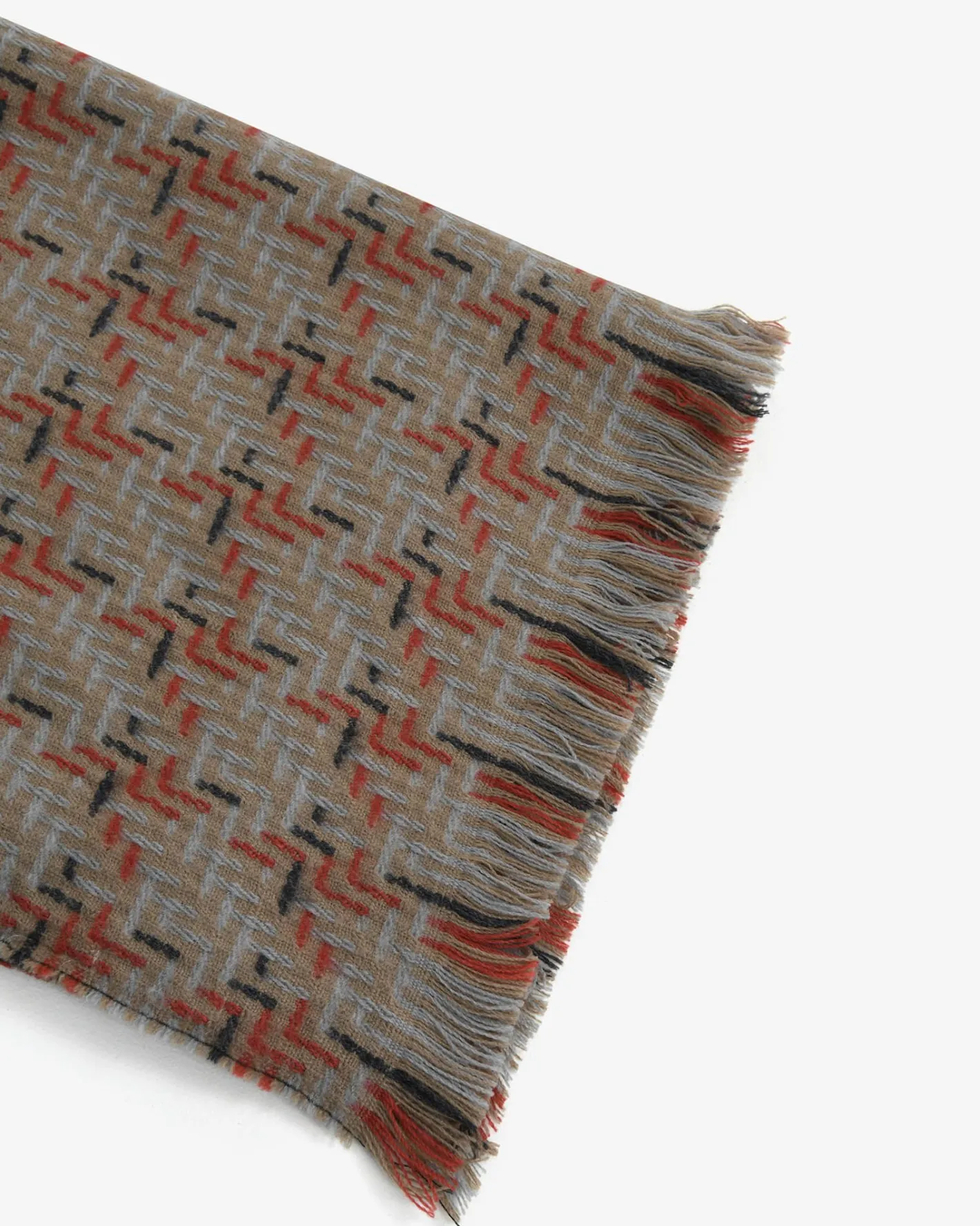 Forcast Jemma Woven Scarf S05 Red Basket Weave New