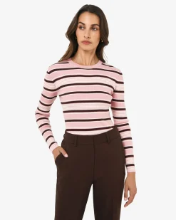 Forcast Jenny Wool Blend Knit Pink Stripe Sale