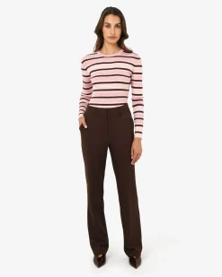 Forcast Jenny Wool Blend Knit Pink Stripe Sale