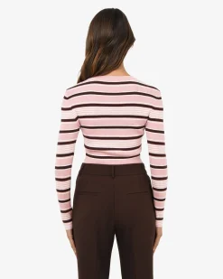 Forcast Jenny Wool Blend Knit Pink Stripe Sale