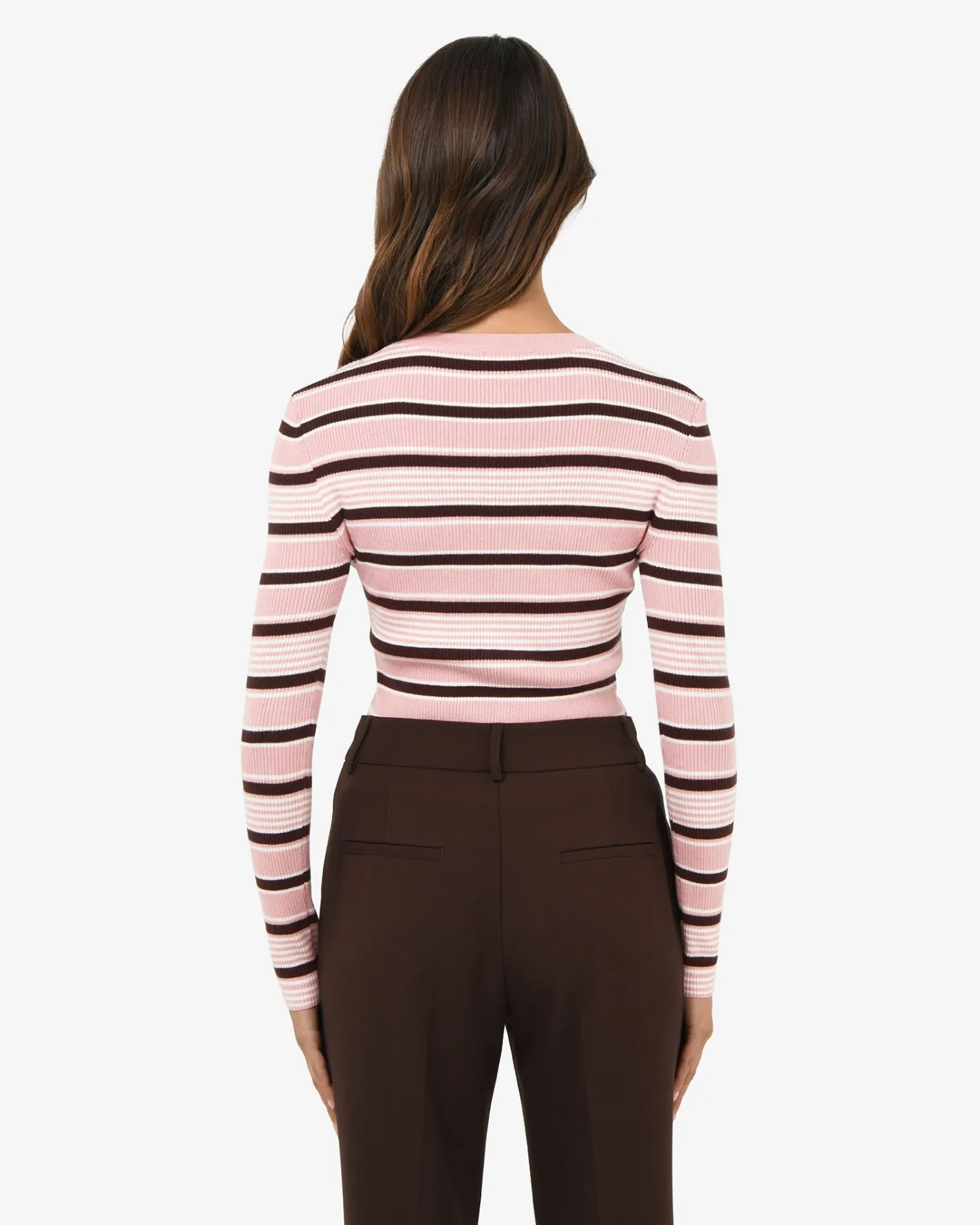 Forcast Jenny Wool Blend Knit Pink Stripe Sale
