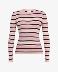 Forcast Jenny Wool Blend Knit Pink Stripe Sale