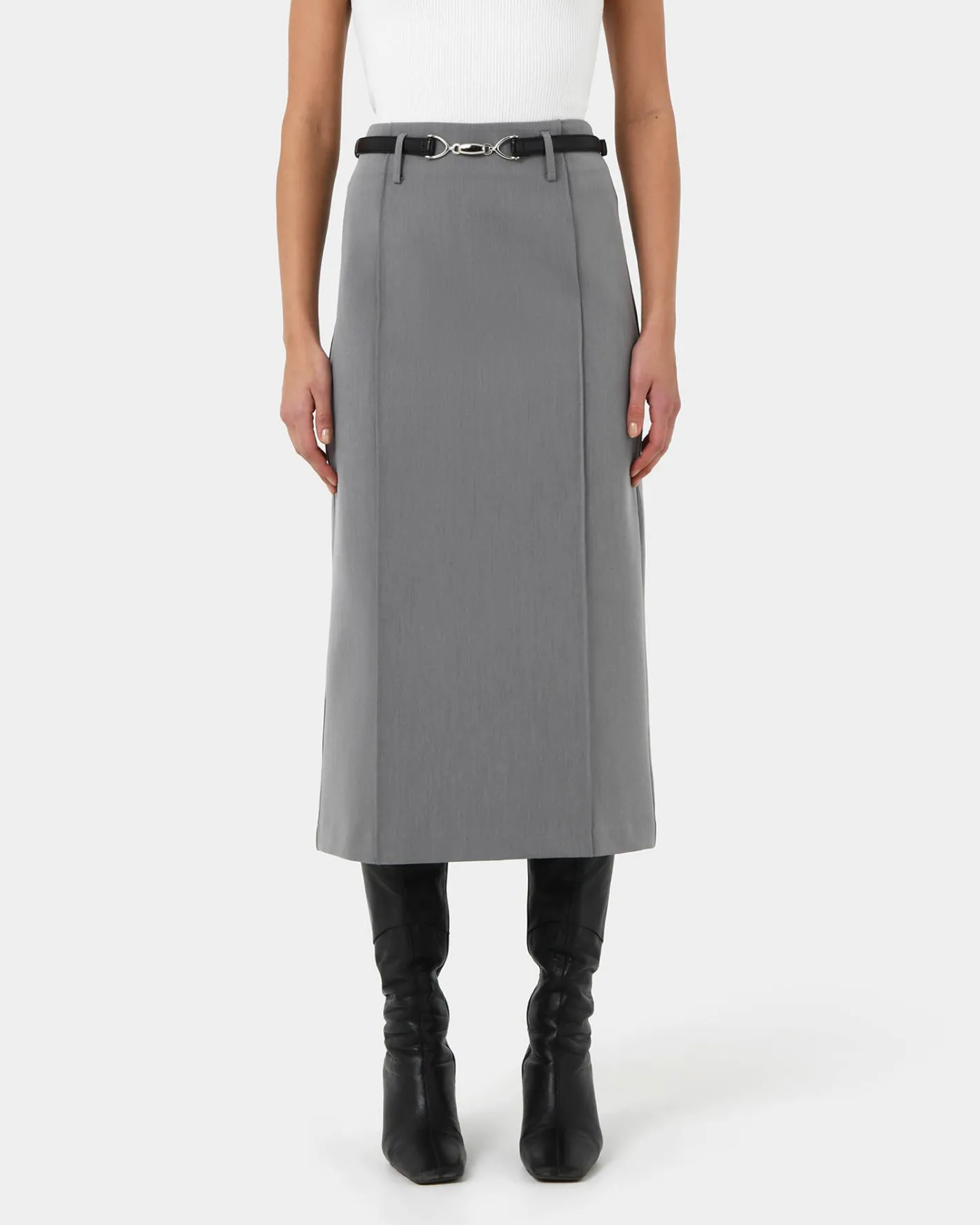 Forcast Joelle Column Skirt Grey Sale