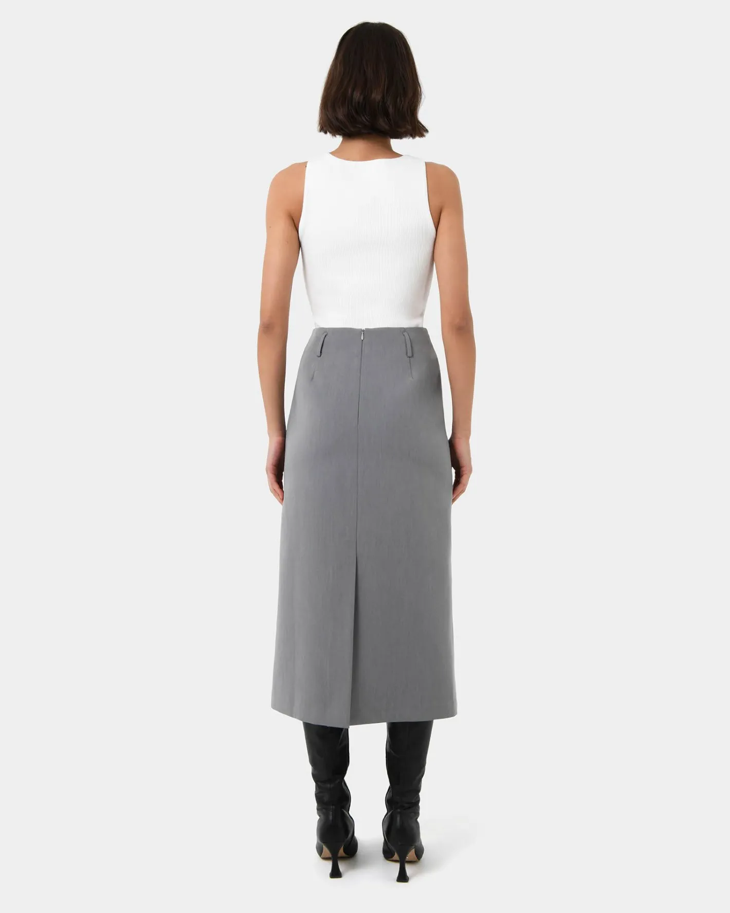 Forcast Joelle Column Skirt Grey Sale
