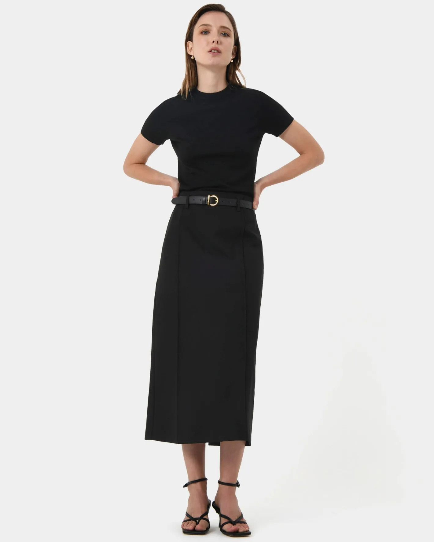 Forcast Joelle Column Skirt Black Sale