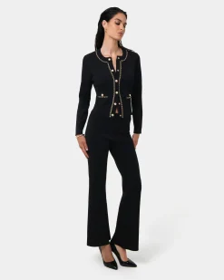 Forcast Jordy Flared Knit Pants Black