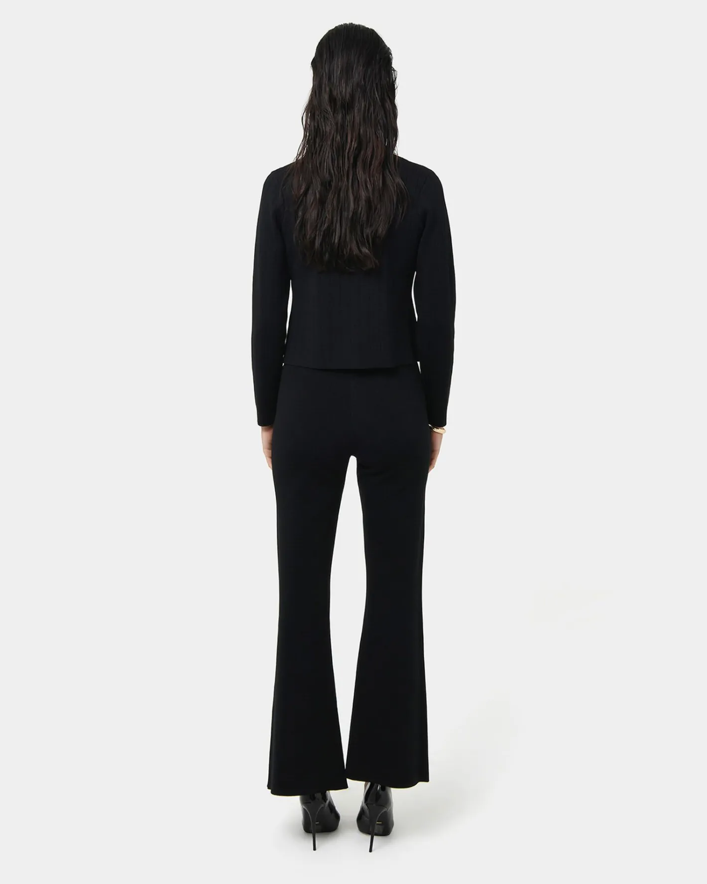 Forcast Jordy Flared Knit Pants Black