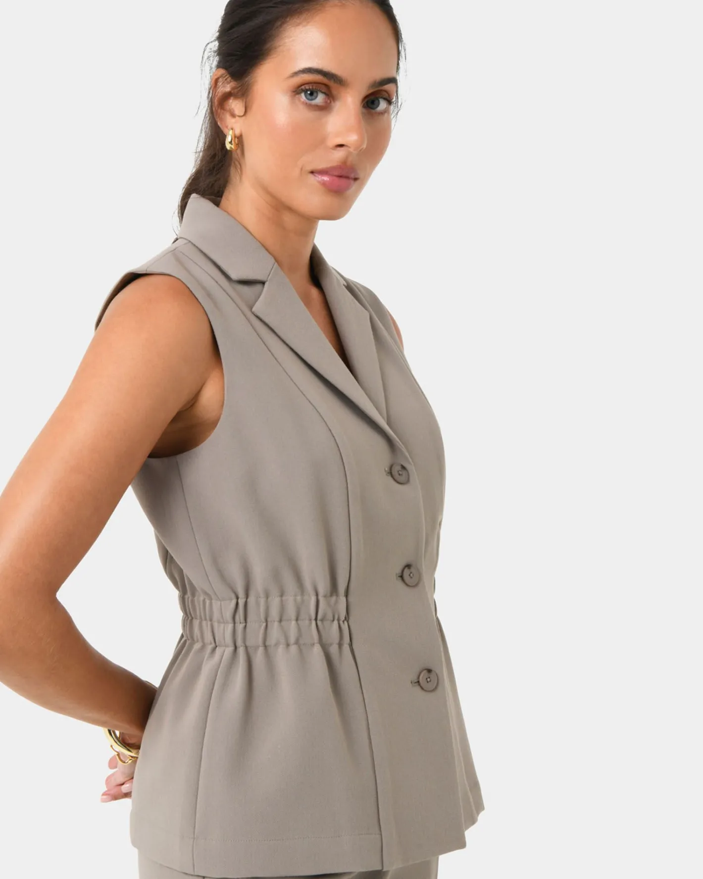 Forcast Jordy Longline Vest Stone Clearance