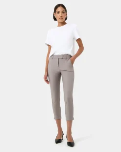 Forcast Josie 2 Cropped Notch Pants Stone Clearance