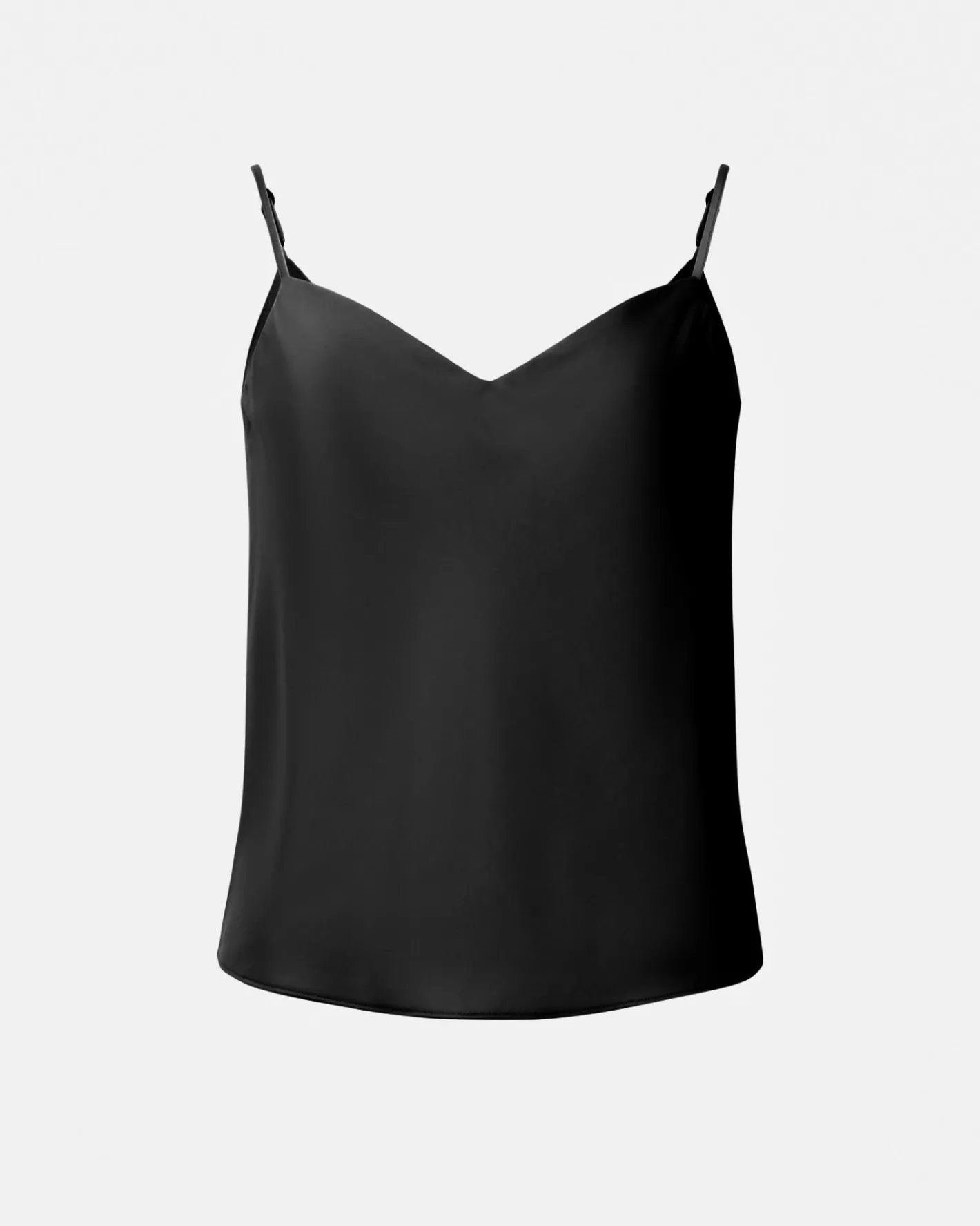 Forcast Joy Satin V-neck Cami Black Best
