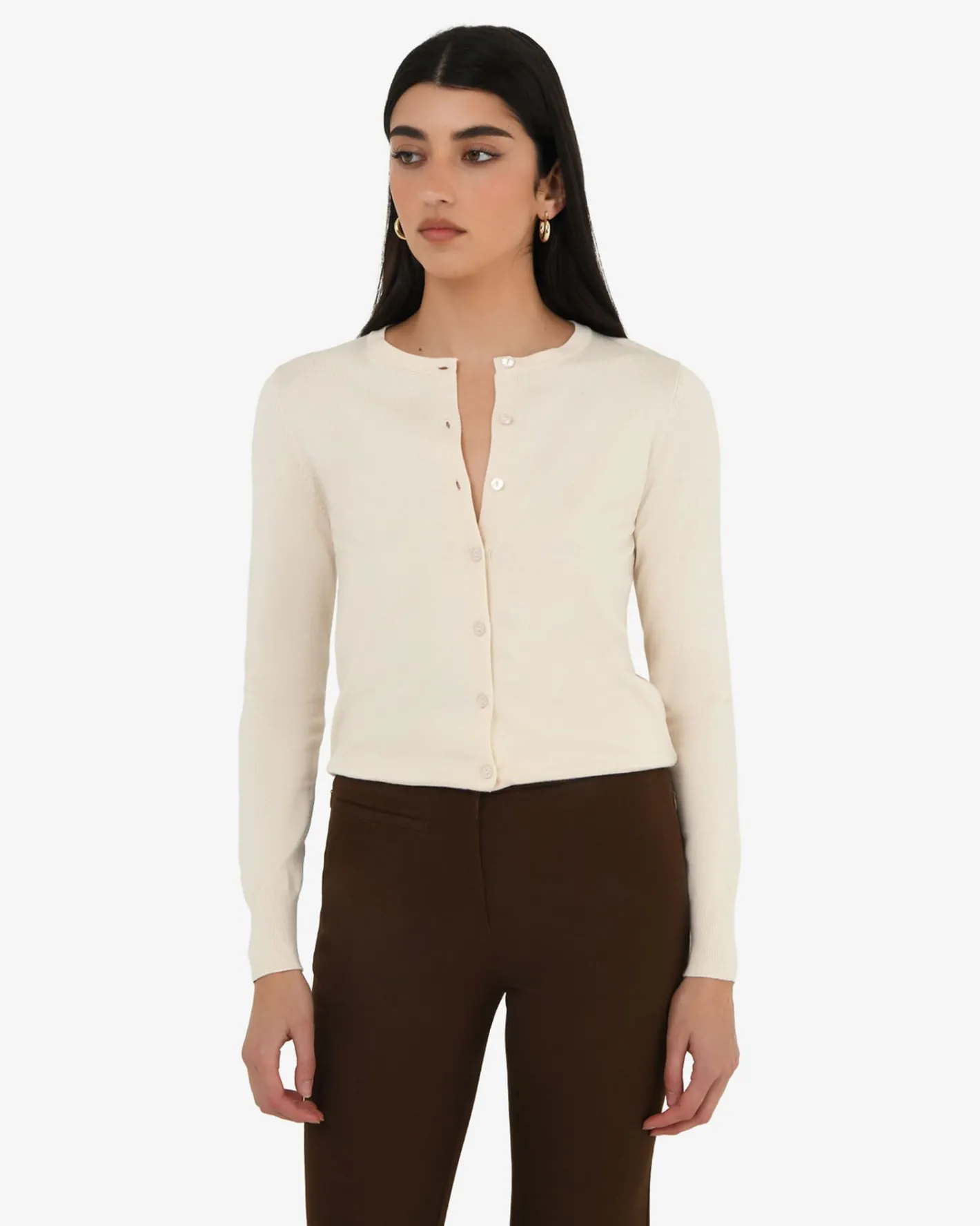 Forcast Joyce Knit Cardigan Buttercream Outlet