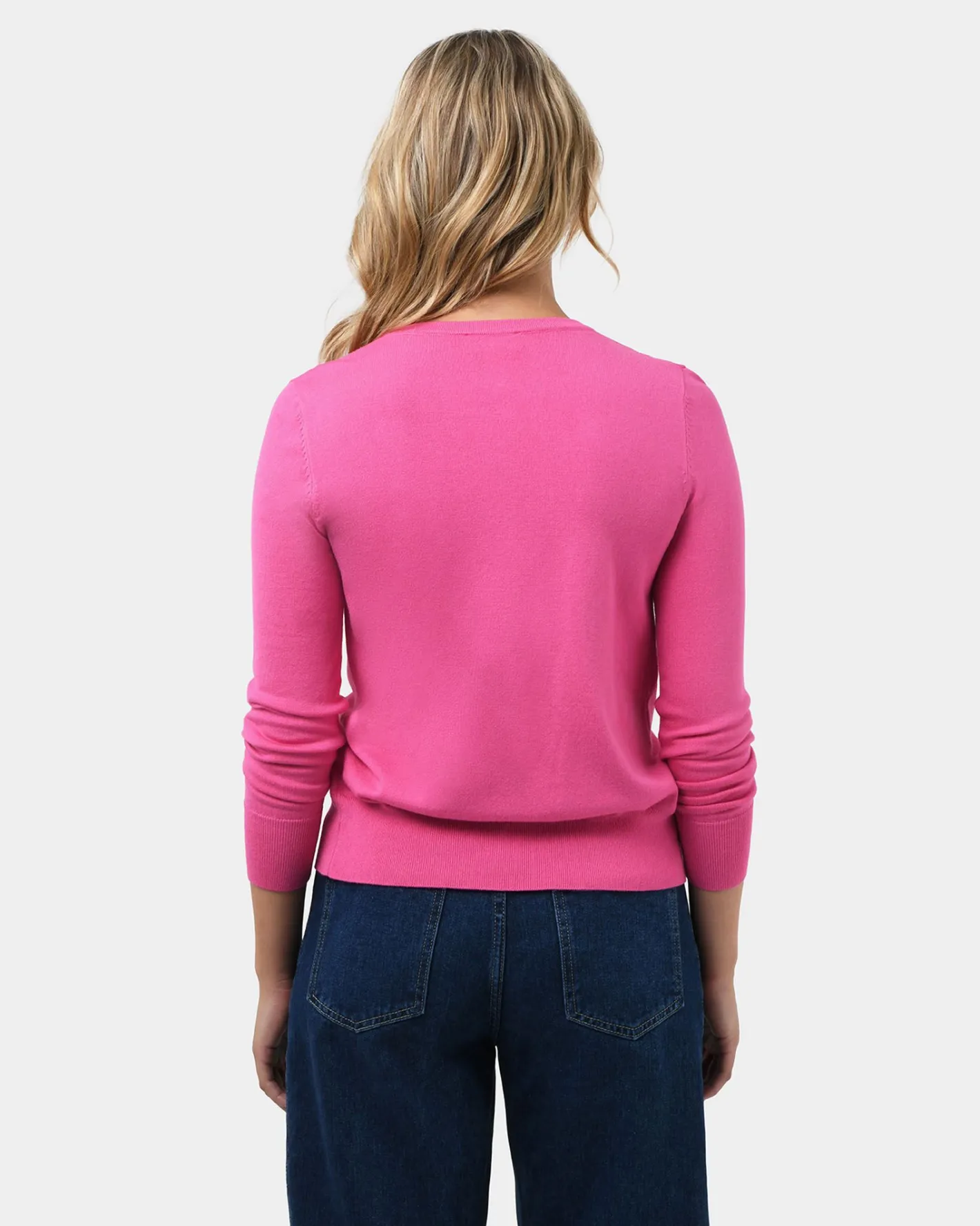 Forcast Joyce Knit Cardigan Bright Pink Hot