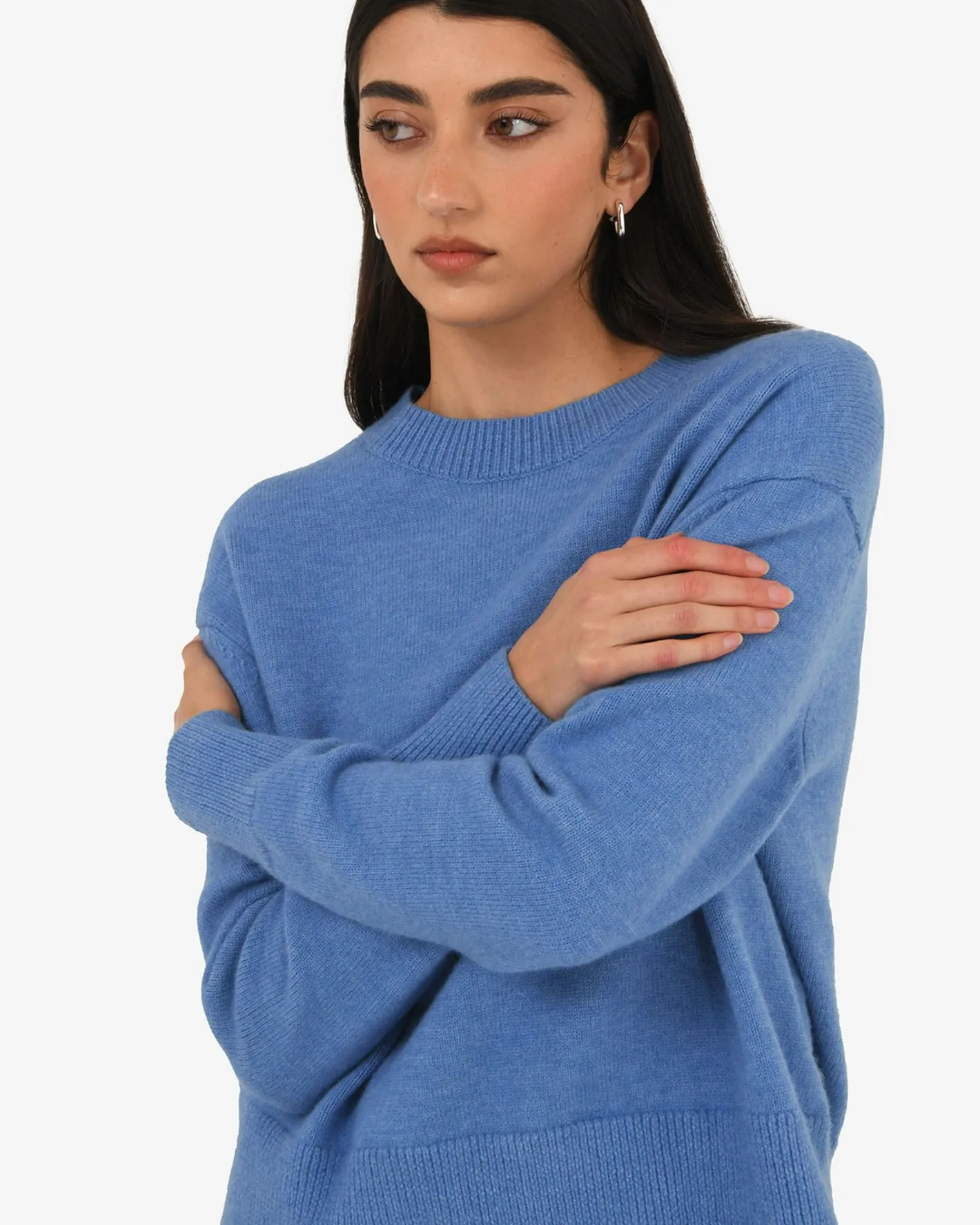 Forcast Joyli Round Neck Knit Periwinkle