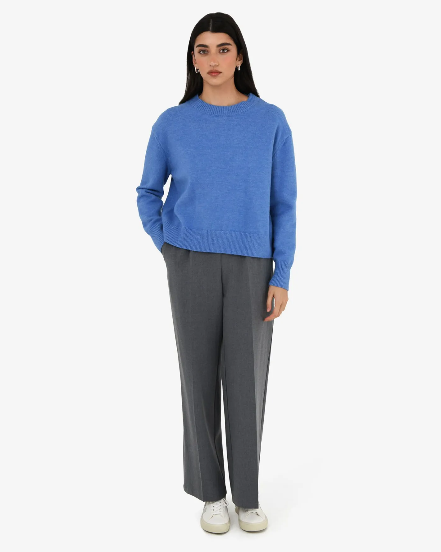 Forcast Joyli Round Neck Knit Periwinkle