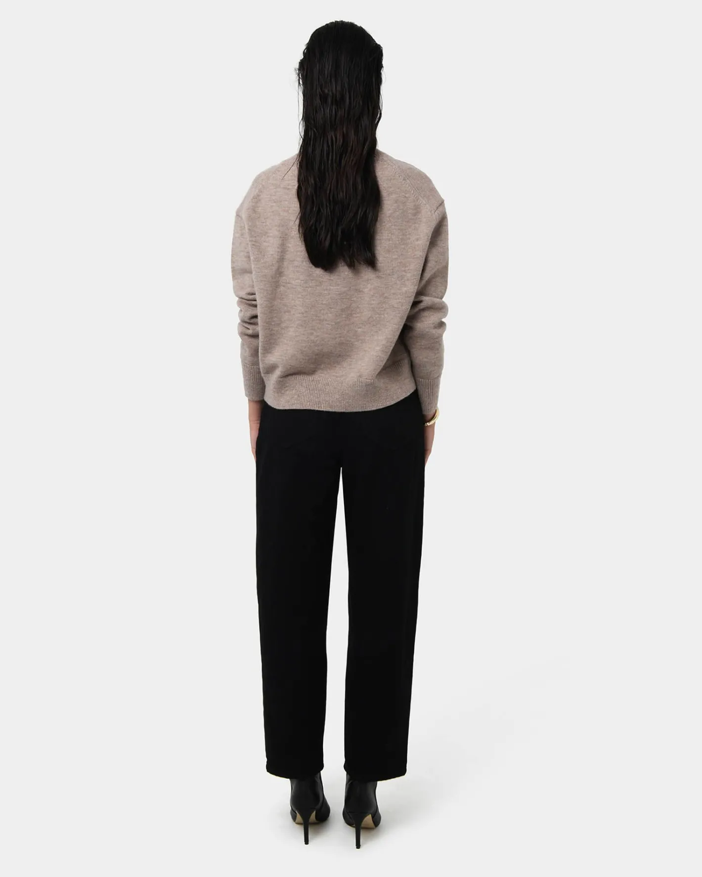 Forcast Joyli Round Neck Knit Almond Clearance
