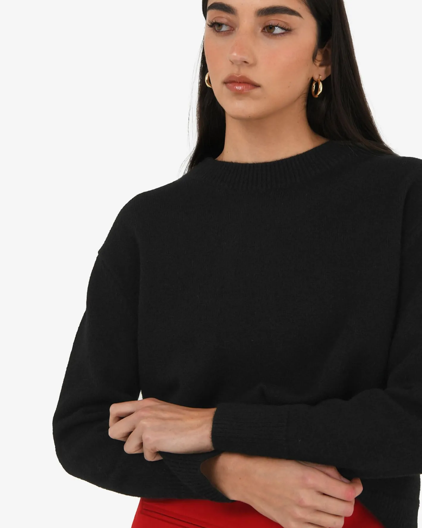 Forcast Joyli Round Neck Knit Black Discount