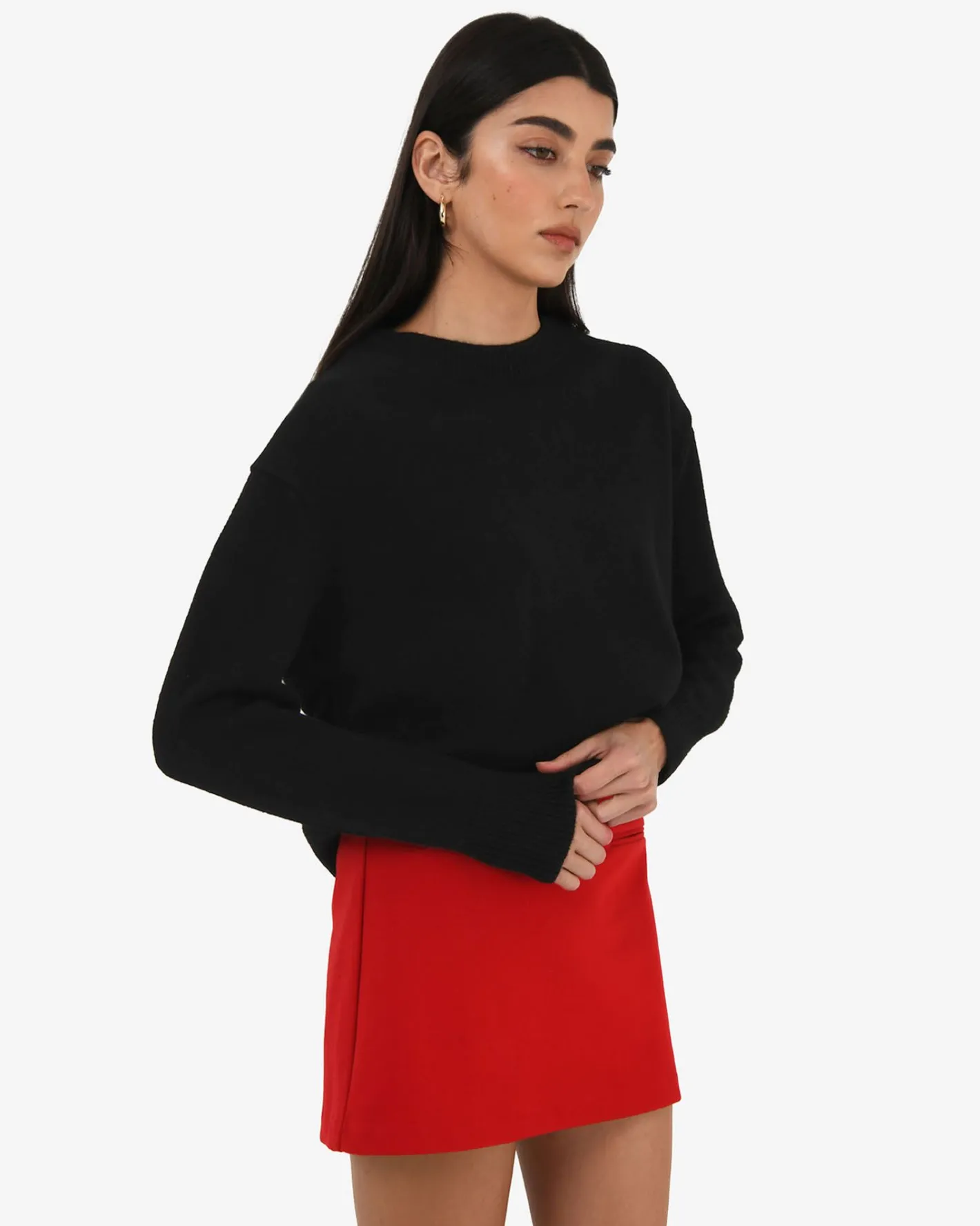 Forcast Joyli Round Neck Knit Black Discount