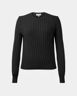 Forcast Juanita Cotton Cable Knit Black