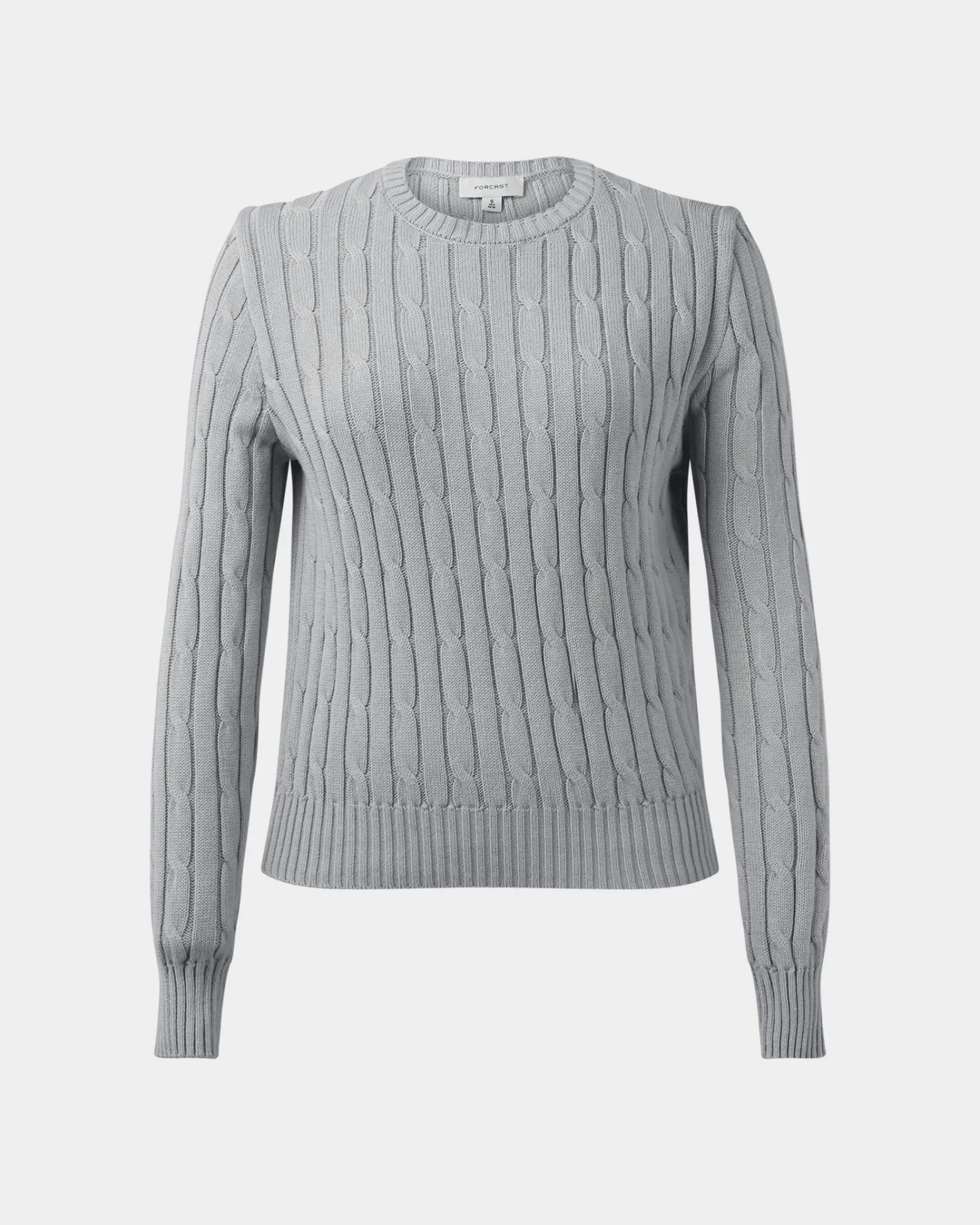 Forcast Juanita Cotton Cable Knit Ash Marle Discount