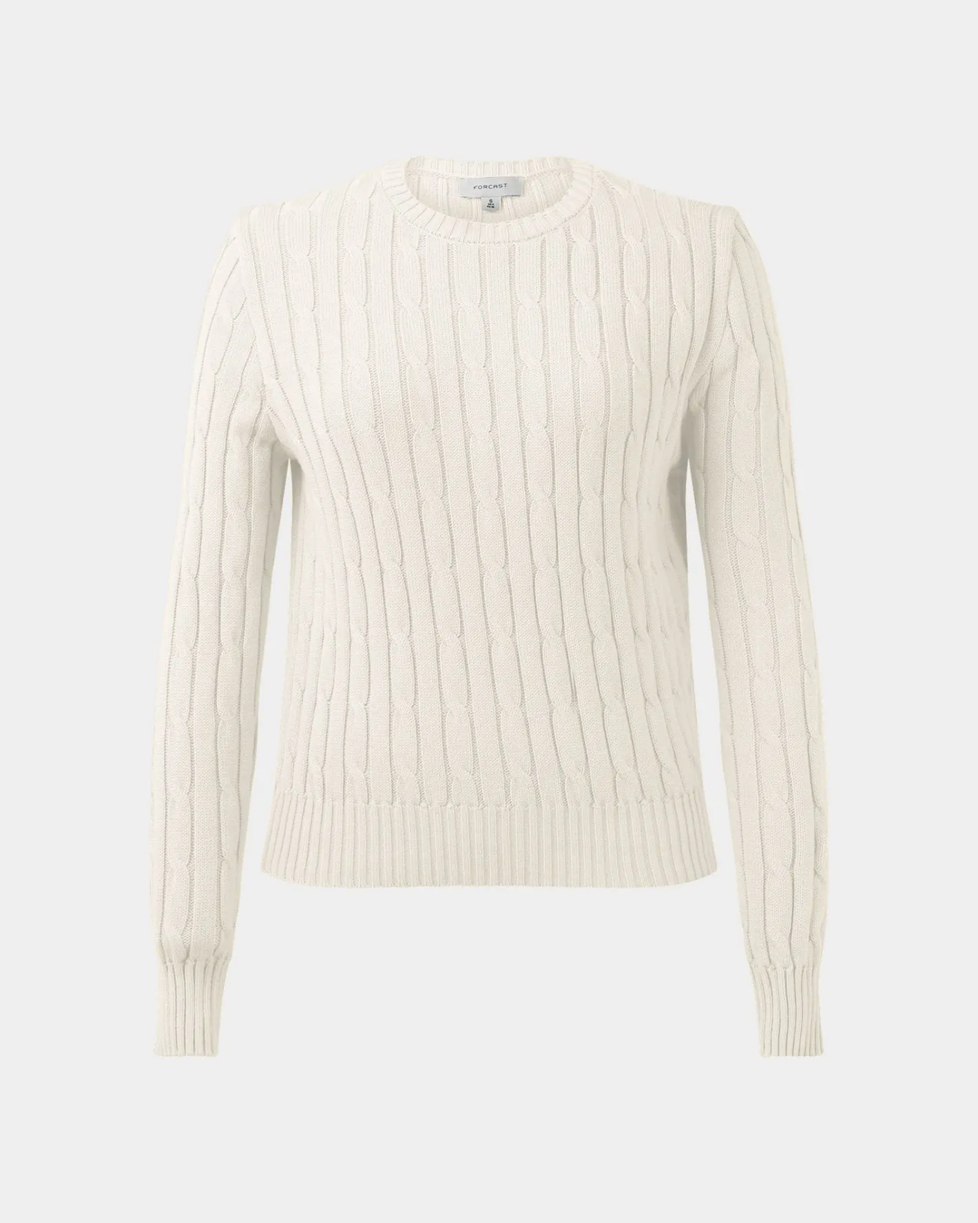 Forcast Juanita Cotton Cable Knit Ecru Clearance