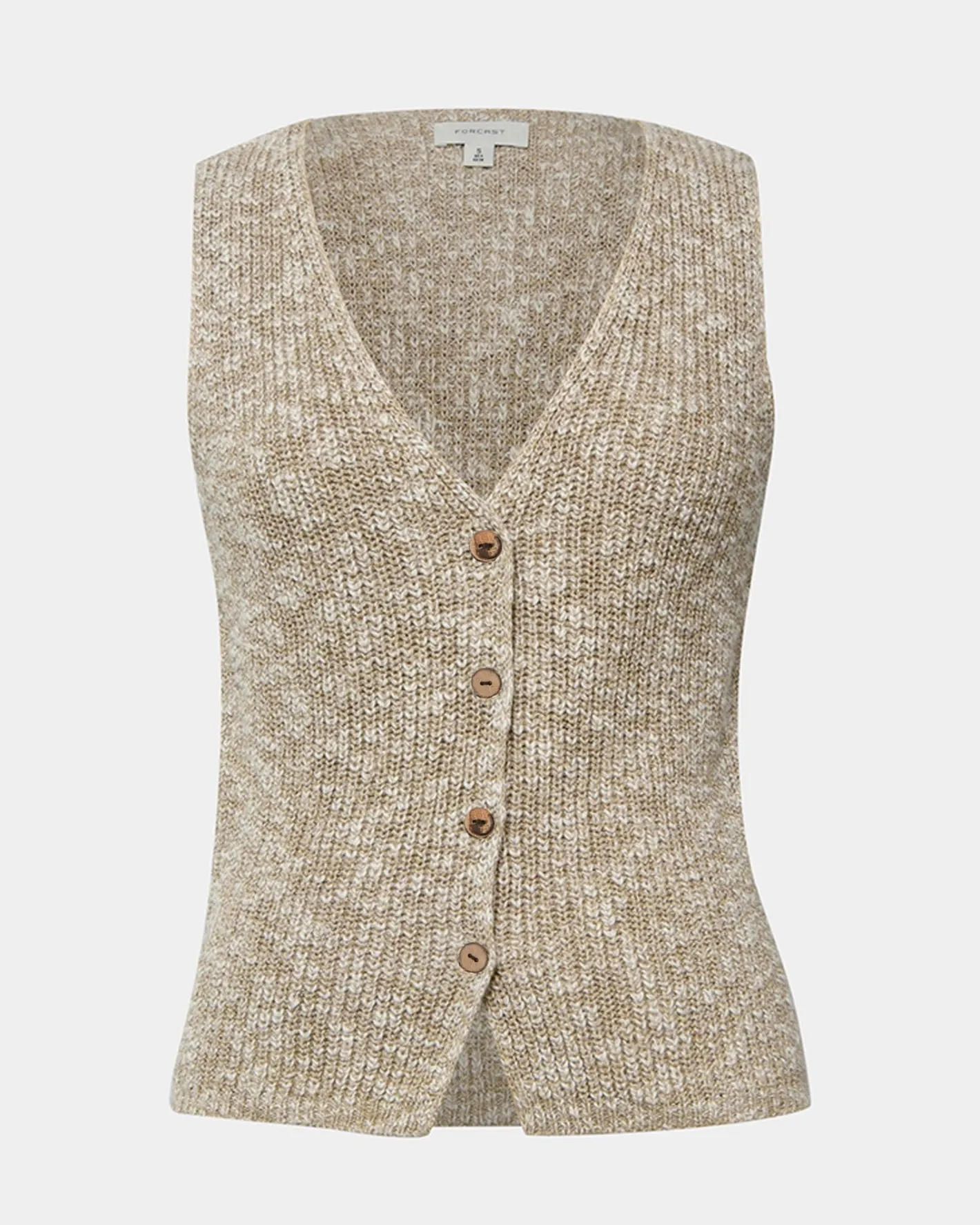 Forcast Judith Knit Vest Sand Multi New