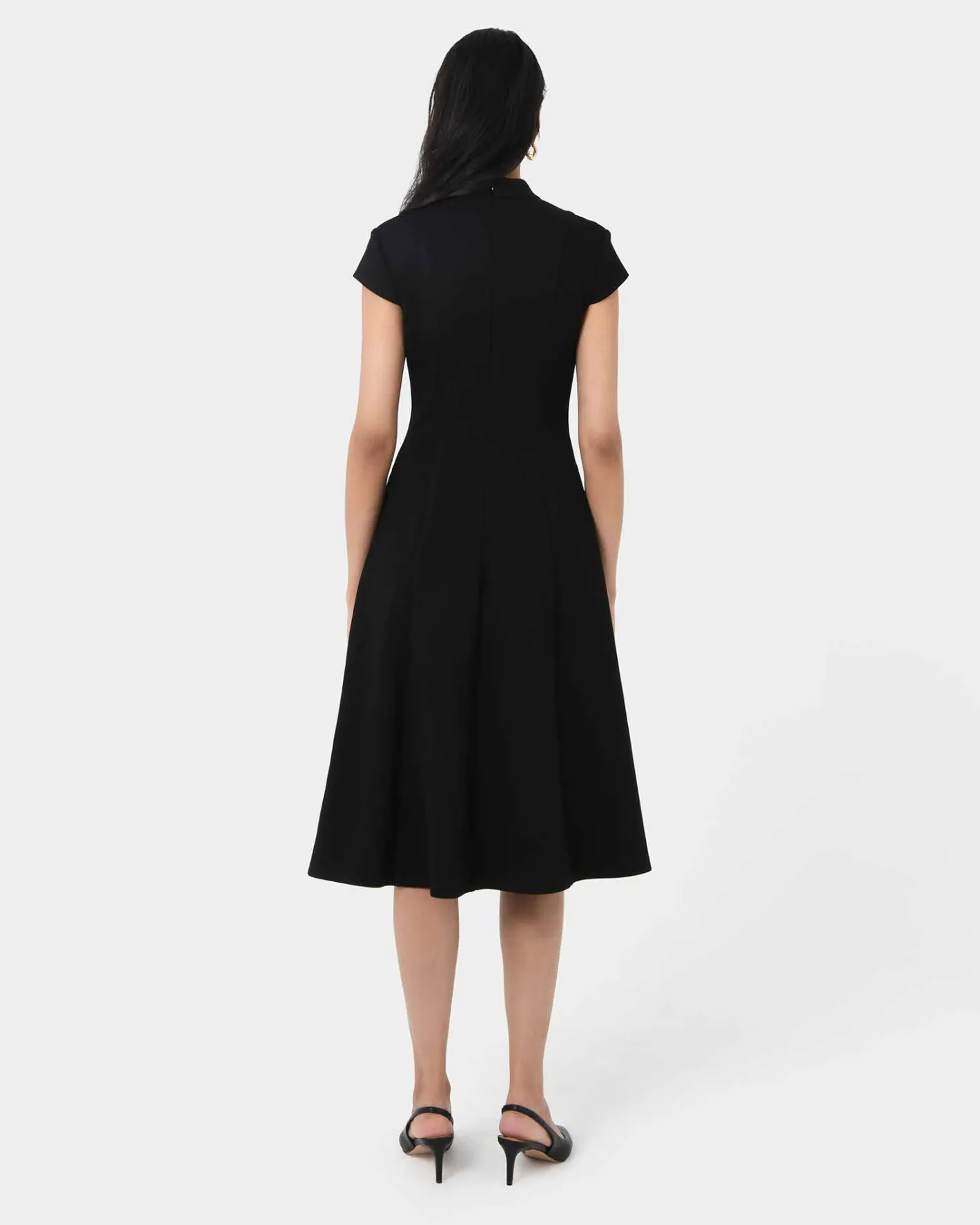 Forcast Juno Panel Ponte Dress Black Discount