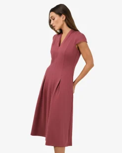 Forcast Juno Panel Ponte Dress Brick Outlet