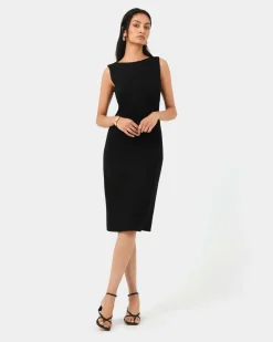 Forcast Juno Ponte Fitted Dress Black Online