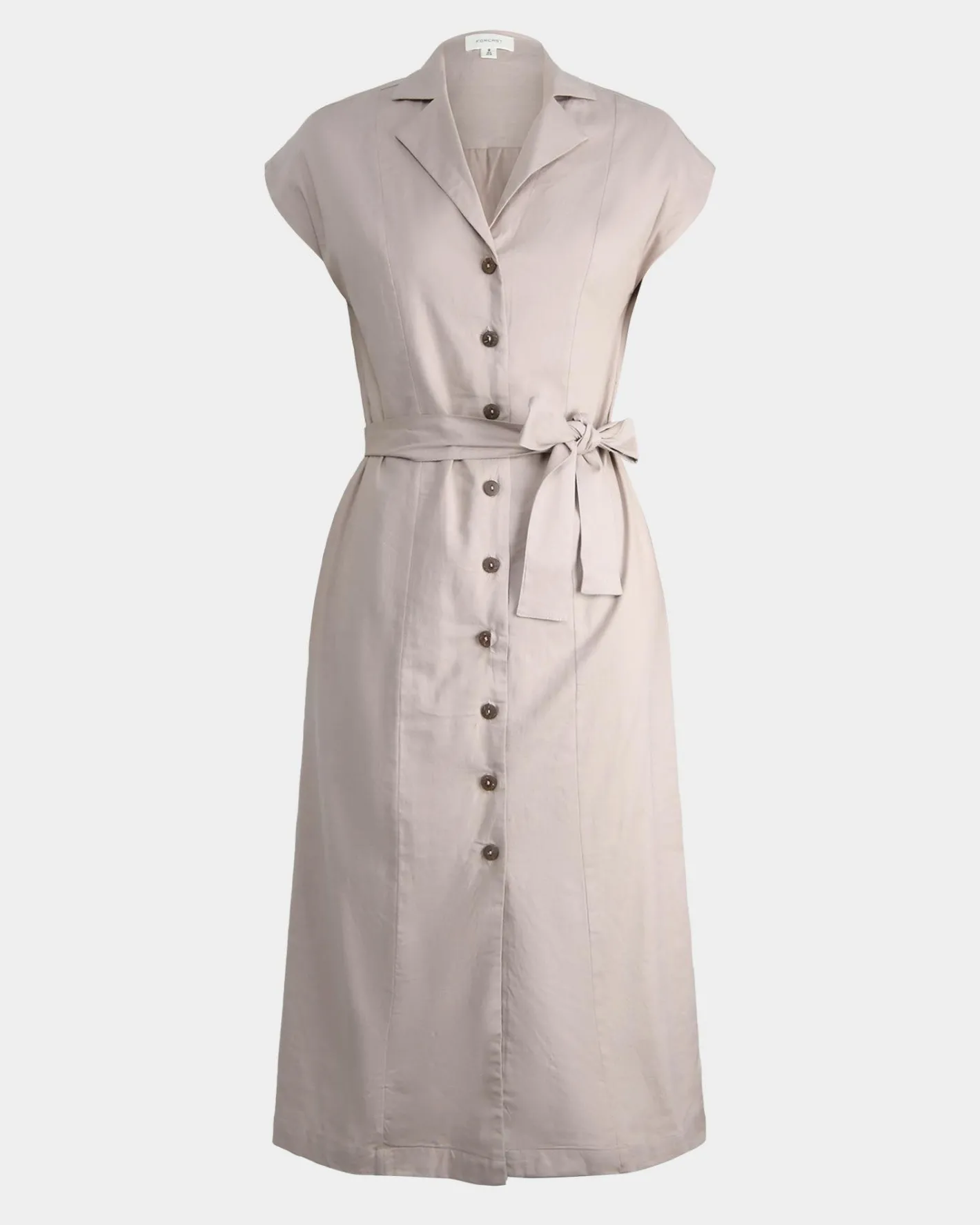 Forcast Kade V-neck Linen Dress Light Taupe Hot
