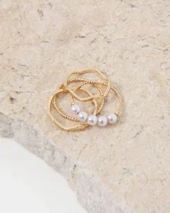 Forcast Kailyn 4pc Rings Set Gold Hot