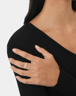 Forcast Kailyn 4pc Rings Set Gold Hot