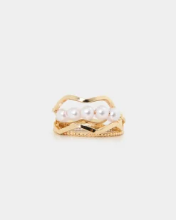 Forcast Kailyn 4pc Rings Set Gold Hot