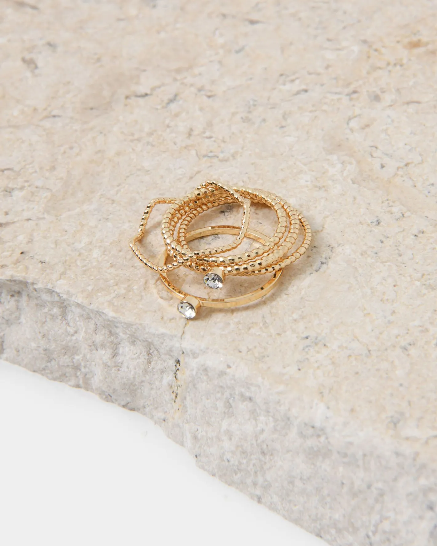 Forcast Kaleah 5pc Rings Set Gold New