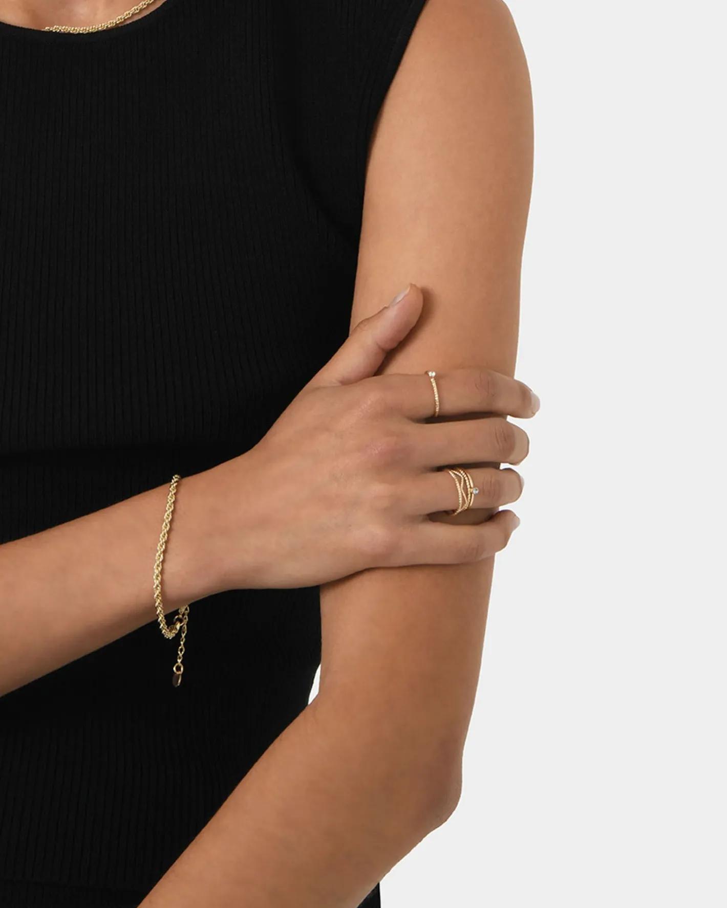Forcast Kaleah 5pc Rings Set Gold New