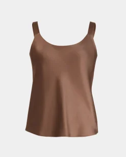 Forcast Kalena Satin Cami Top Dark Camel Sale