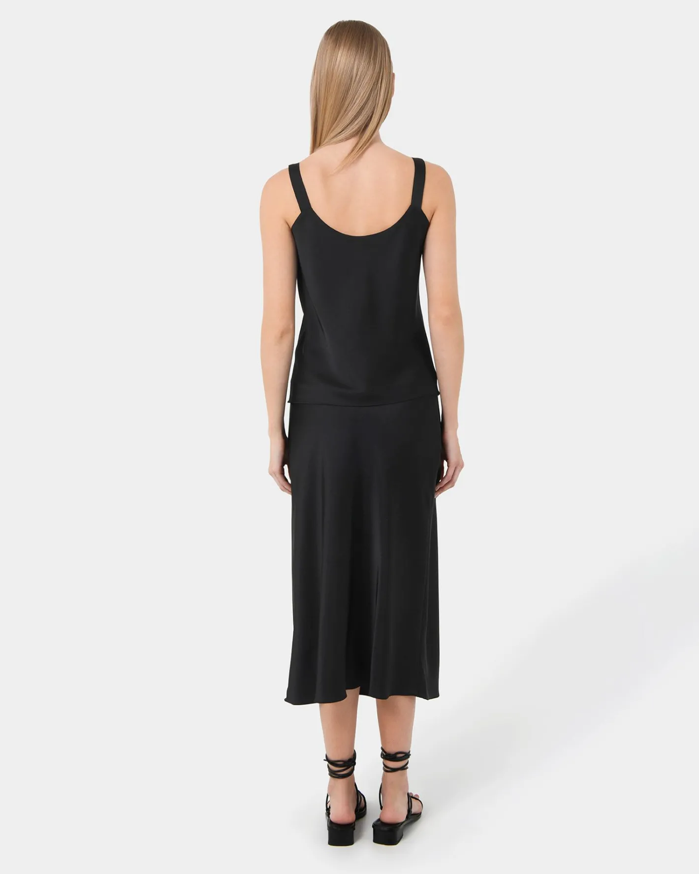 Forcast Kalena Satin Cami Top Black Hot