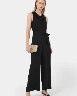 Forcast Kalista Cowl Neck Jumpsuit Black Hot